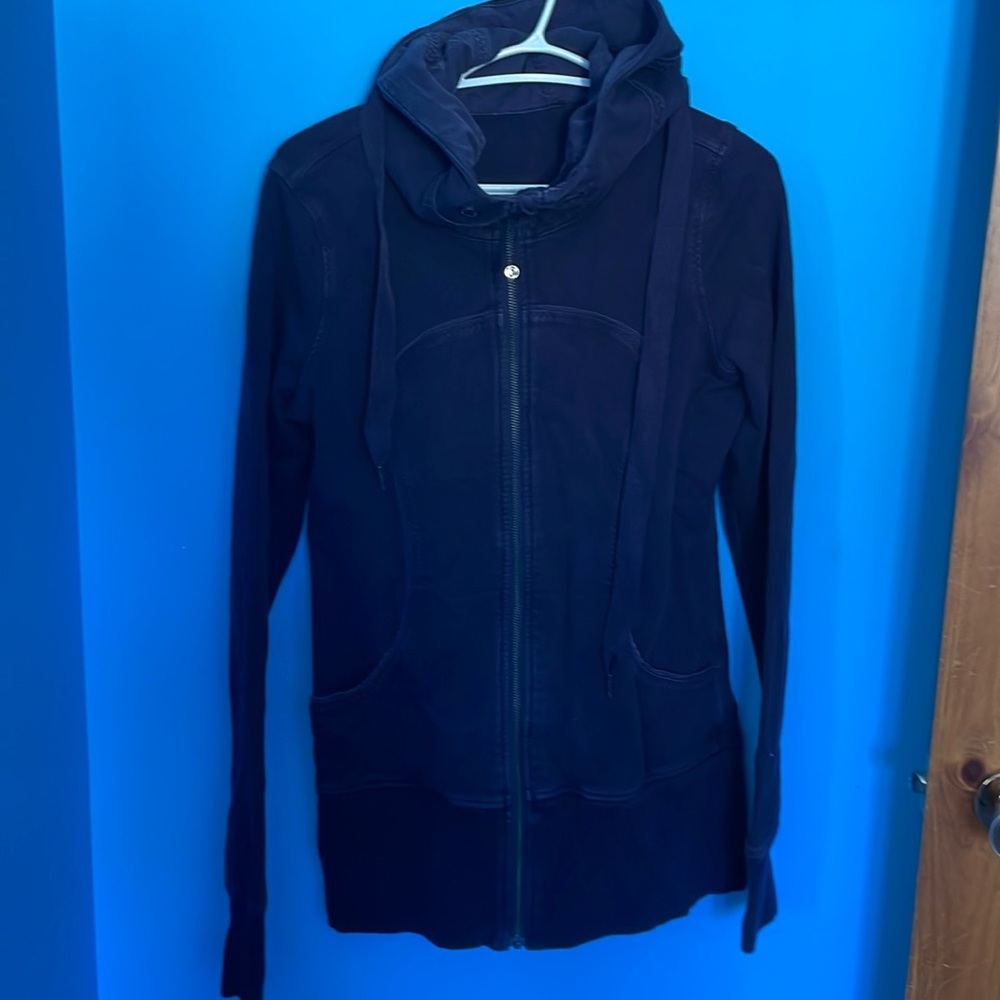 Lululemon long purple (black swan) light weight hoodie size 8